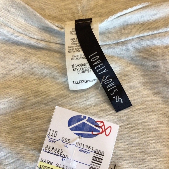 Lovely Souls Plus Womens Country Christmas Barn Lightweight Sweatshirt Size 3XL - Picture 6 of 7